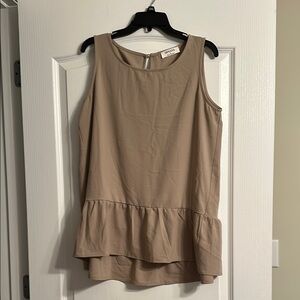 Sand Beige Sleeveless Blouse by Zenana